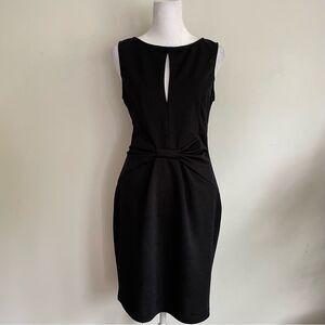 Mystic Little Black Dress Keyhole Neckline Stretch Fit Size Large